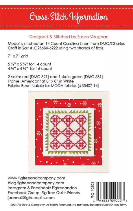 Back of the Ribbons and Stars Cross Stitch by Fig Tree Quilts
