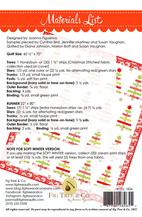 Back of the Yuletide Spruce Quilt Pattern by Fig Tree Quilts