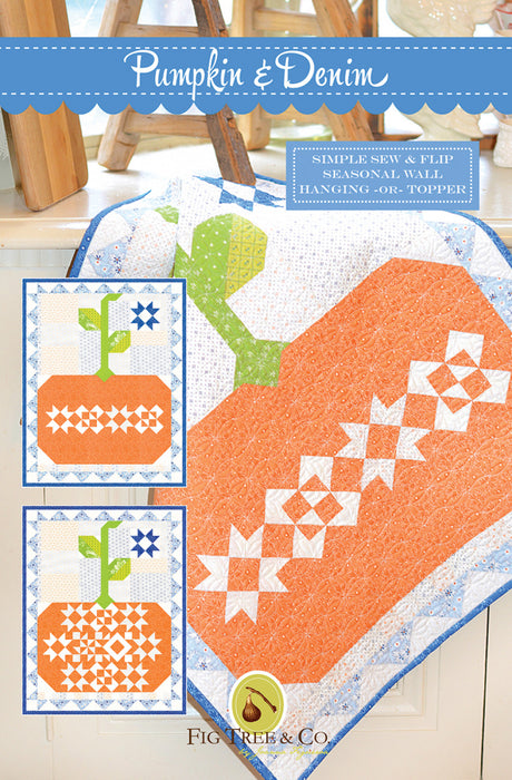 Pumpkin & Denim Quilt Pattern by Fig Tree Quilts