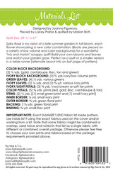 Back of the Spiky Rose Quilt Pattern by Fig Tree Quilts