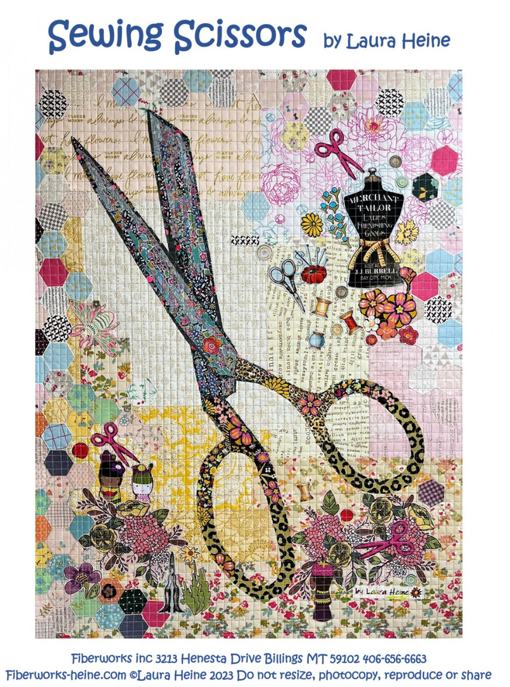 Scissors Funky Patterns Sewing Scissors Collage Pattern – Quilting Books Patterns and Notions