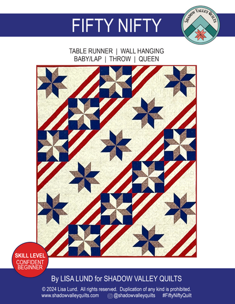 Fifty Nifty Downloadable Pattern by Shadow Valley Quilts 