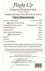 Back of the Flight Up Pattern by Quilting Renditions