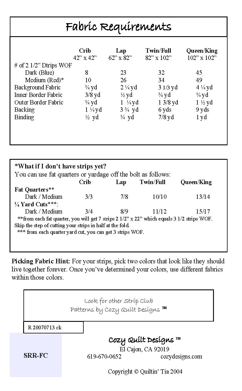 Back of the Friendship Chain Downloadable Pattern by Cozy Quilt Designs