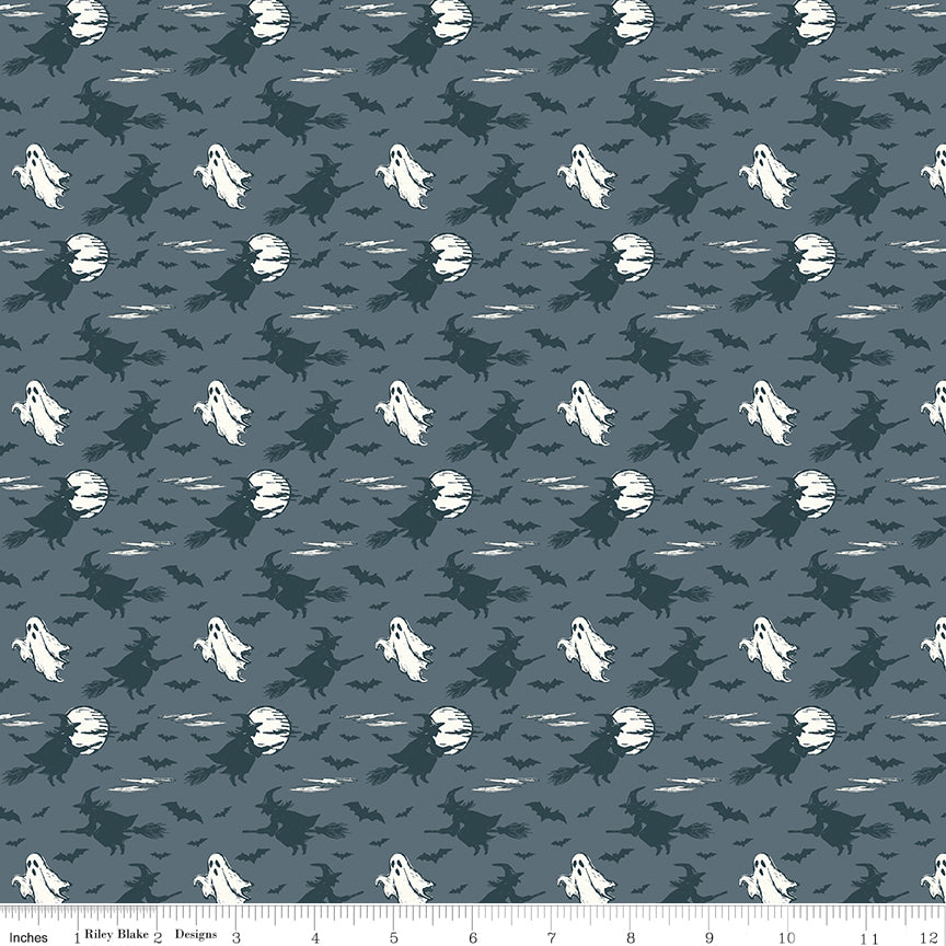 Cobweb Cottage Halloween Skies Thunder Glow in the Dark Quilt Fabric by Cobweb Cottage — Melissa Mortenson