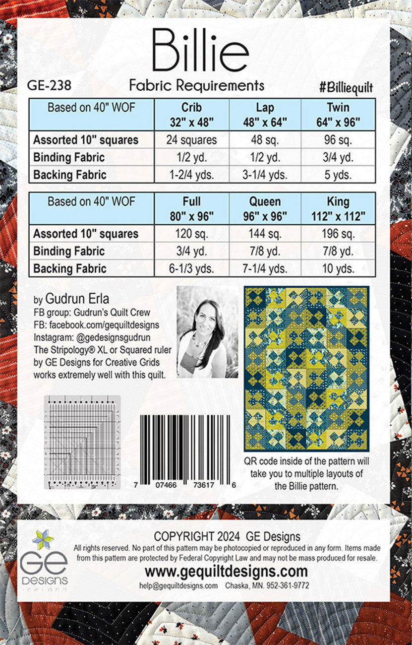 Billie Quilt Pattern – Quilting Books Patterns and Notions