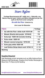 Back of the Stars Aglow Quilt Pattern by Grizzly Gulch Galler