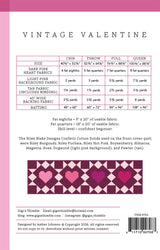 Back of the Vintage Valentine Quilt Pattern by Gigi's Thimble