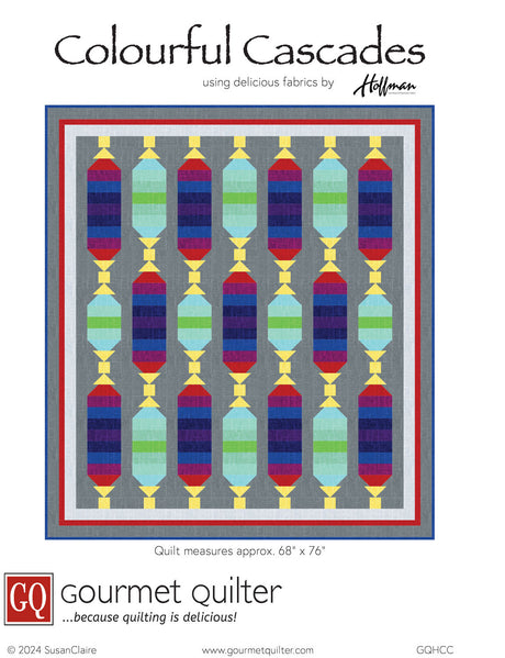 Colourful Cascades Quilt Pattern by Gourmet Quilter