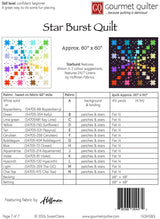 Back of the Star Burst Quilt Quilt Pattern by Gourmet Quilter