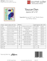 Back of the Toucan Dan Quilt Pattern by Gourmet Quilter