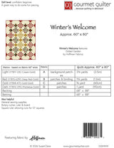 Back of the Winter's Welcome Quilt Pattern by Gourmet Quilter