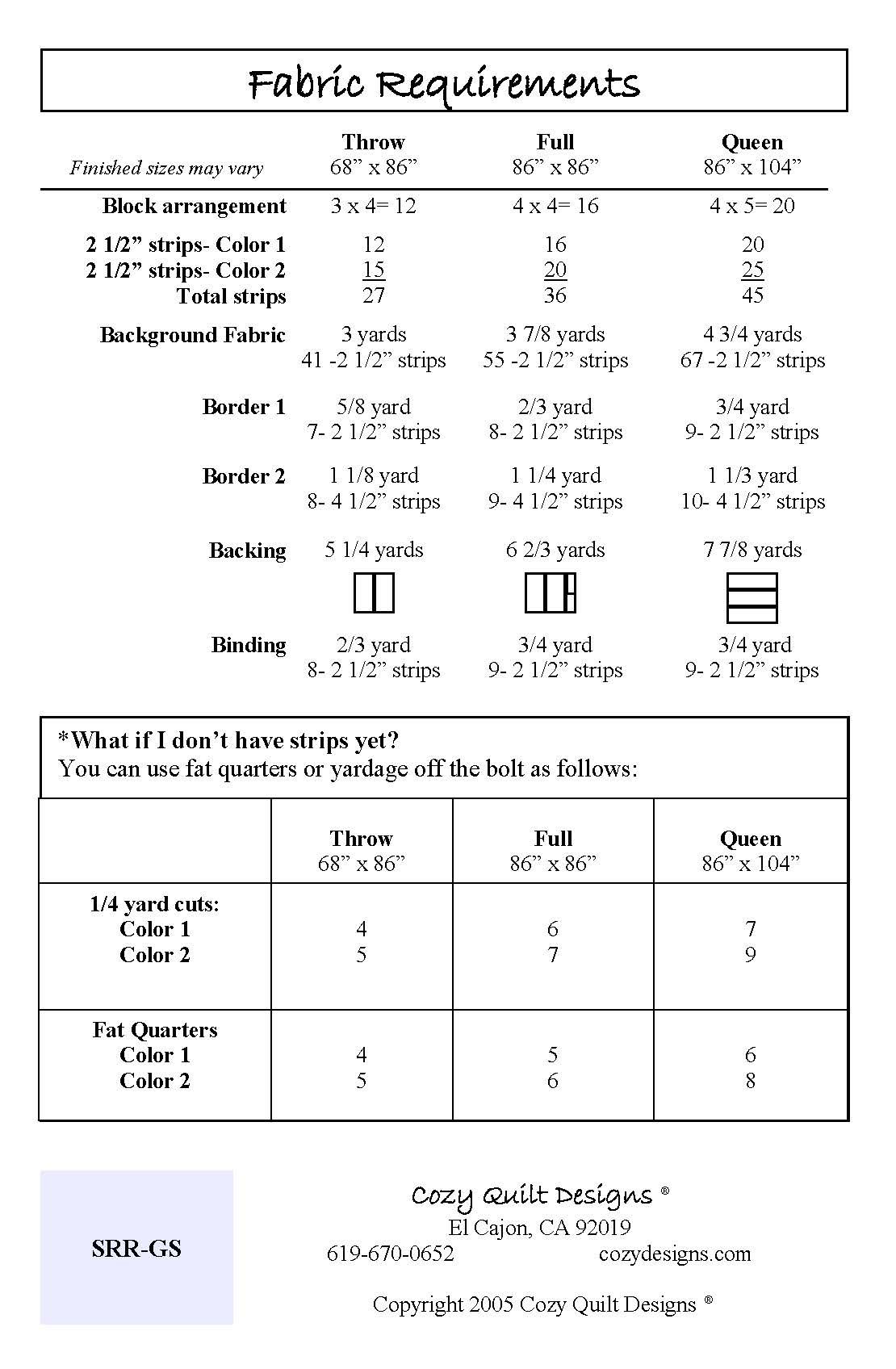 Back of the Gallantly Streaming Downloadable Pattern by Cozy Quilt Designs