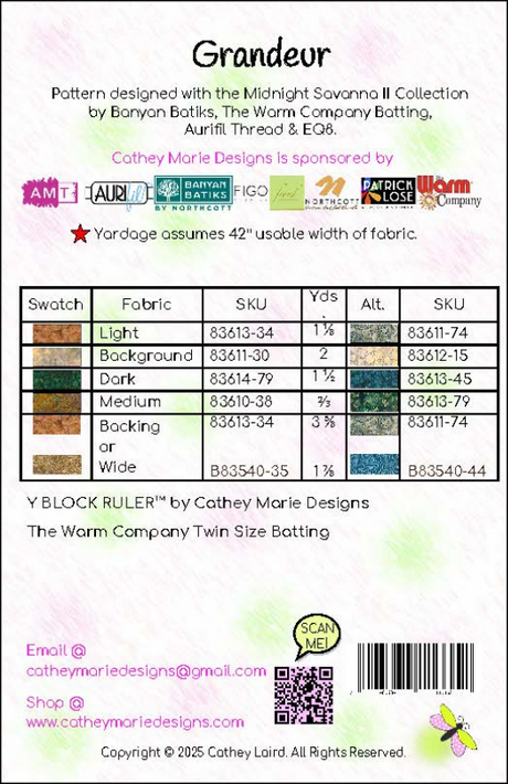 Back of the Grandeur Downloadable Pattern by Cathey Marie Designs