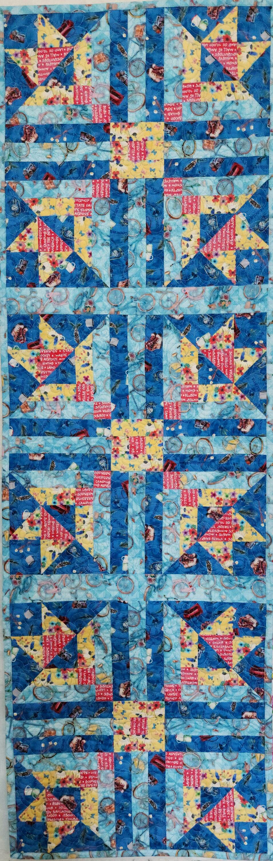 Back of the Floral Happy Runner Downloadable Pattern by Sam Quilt Designs