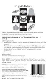 Back of the Frightful Minis Pattern by Hunter’s Design Studio