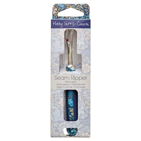 Back of Soft Grip Seam Ripper Blue Floral - Hobby Gift USA