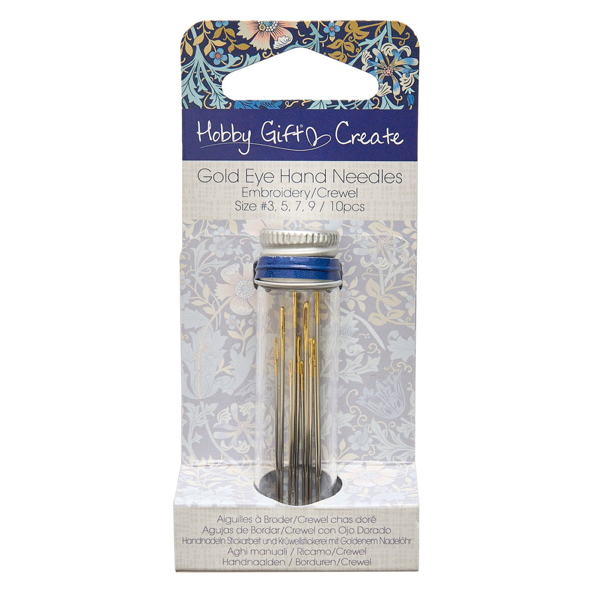 Back of the Assorted Gold Eye Embroidery Needles 10ct by Hobby Gift USA
