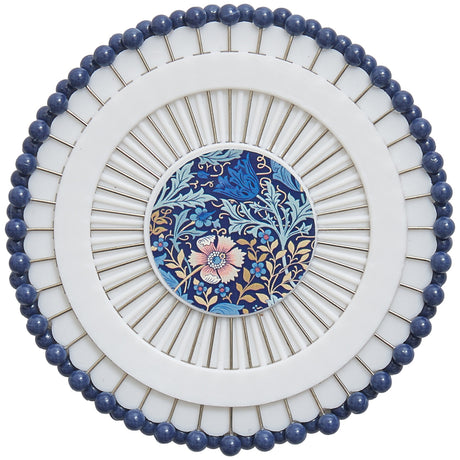 Plastic Head Pins on Wheel Blue 40ct by Hobby Gift USA