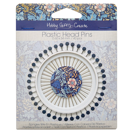 Back of the Plastic Head Pins on Wheel Blue 40ct by Hobby Gift USA