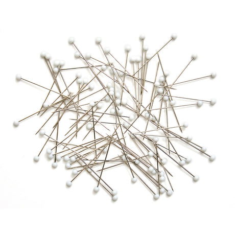 Glass Head Pins In Glass Jar White 95ct by Hobby Gift USA