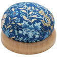 Fabric Pincushion with Wood Base Blue Floral by Hobby Gift USA