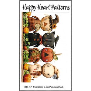 Happy Heart Pattern Stumpkins in the Pumpkin Patch with examples shown on front cover