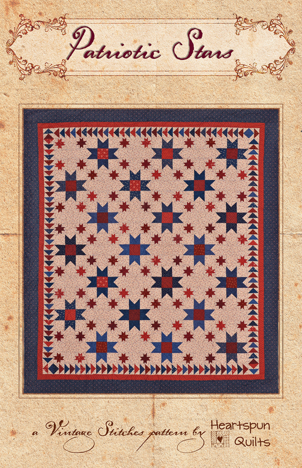 Patriotic Stars Quilt Pattern by Heartspun Quilts