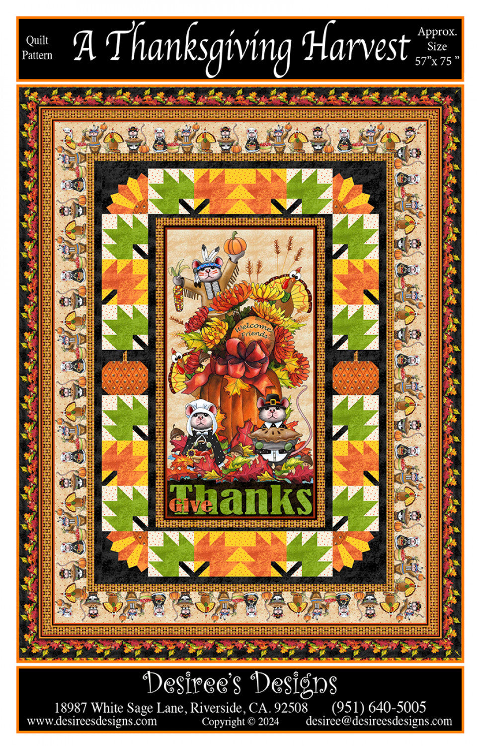 A Thanksgiving Harvest Quilt Pattern by Desirees Designs