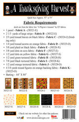 Back of the A Thanksgiving Harvest Quilt Pattern by Desirees Designs