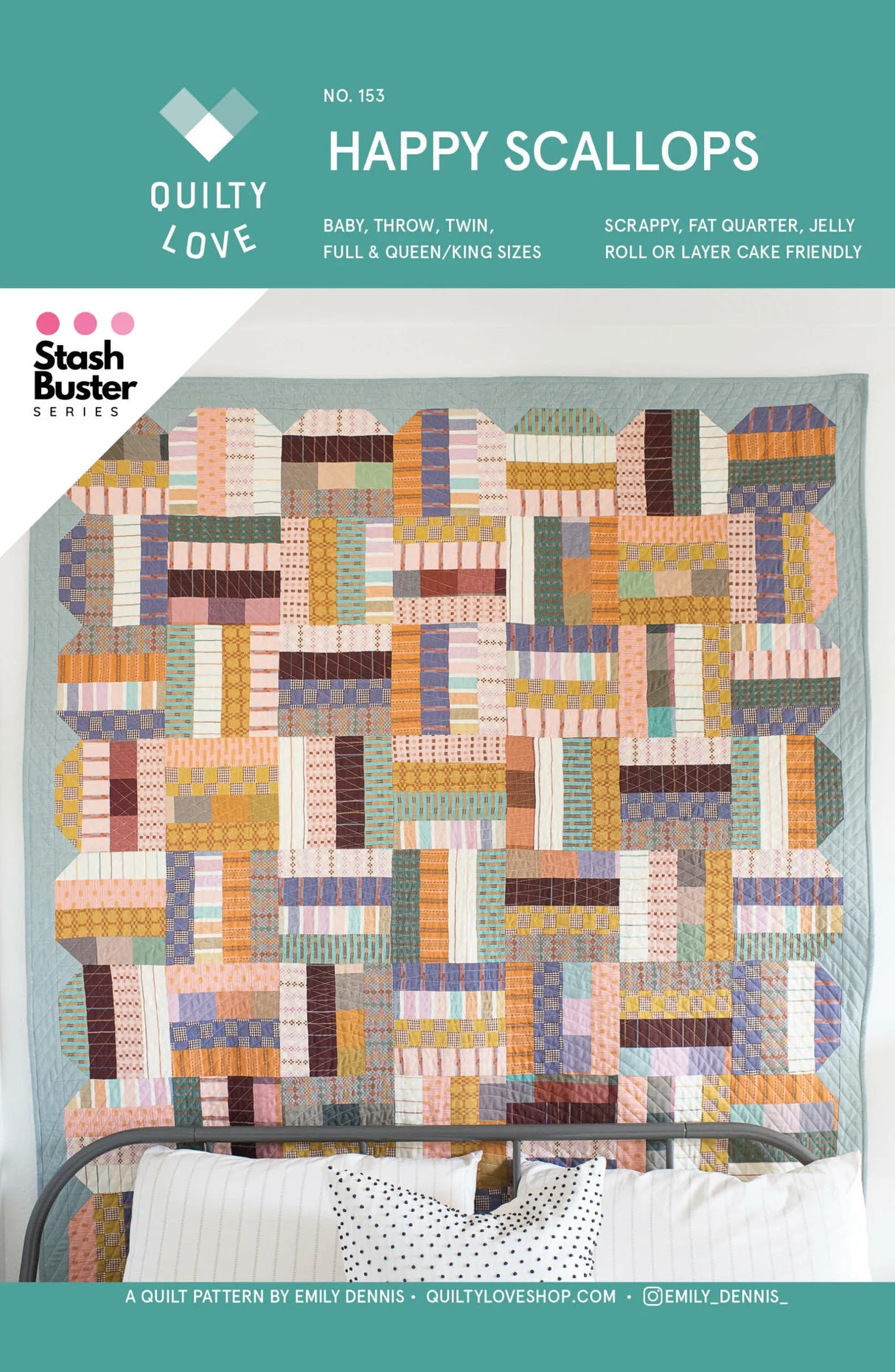 Happy Scallops Quilt Pattern by Quilty Love