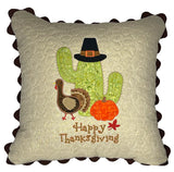 Happy Thanksgiving Cactus Pillow by Fabric Confetti