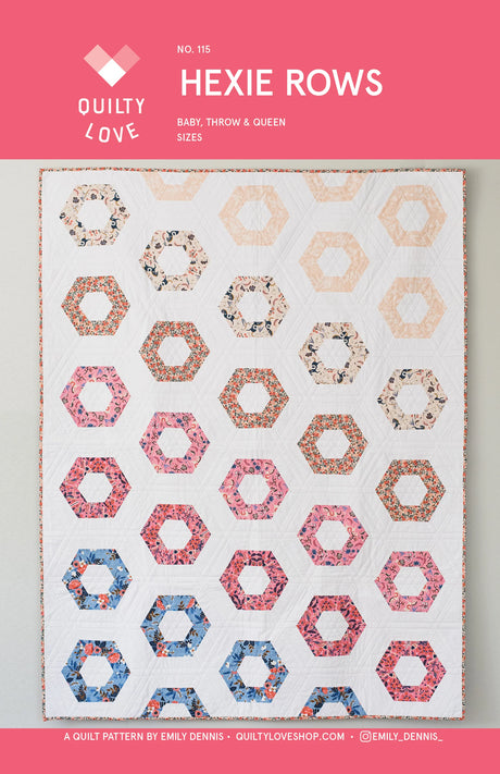 Hexie Rows Quilt Pattern by Quilty Love