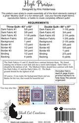 Back of the High Prairie Downloadable Pattern by Black Cat Creations