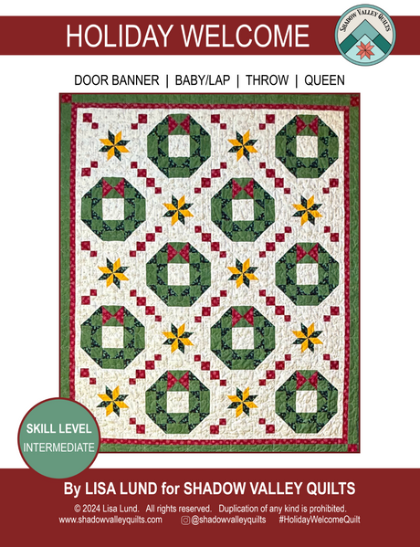 Holiday Welcome Downloadable Pattern by Shadow Valley Quilts 