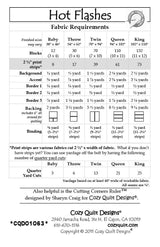 Back of the Hot Flashes Downloadable Pattern by Cozy Quilt Designs