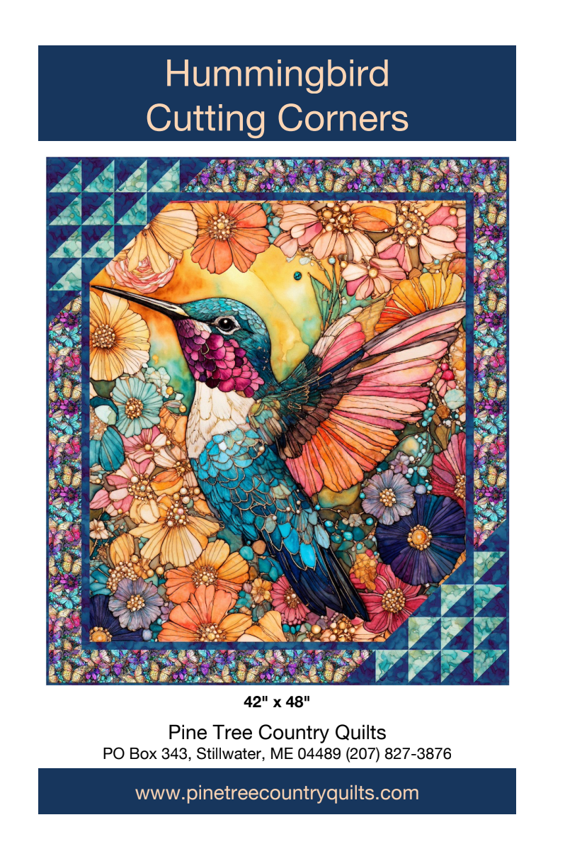 Hummingbird Cutting Corners Downloadable Pattern by Pine Tree Country Quilts