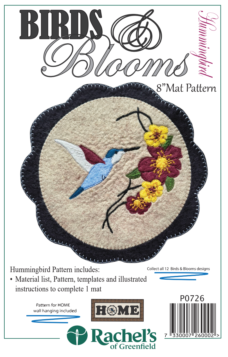Hummingbird Mat Downloadable Pattern by Rachels of Greenfield