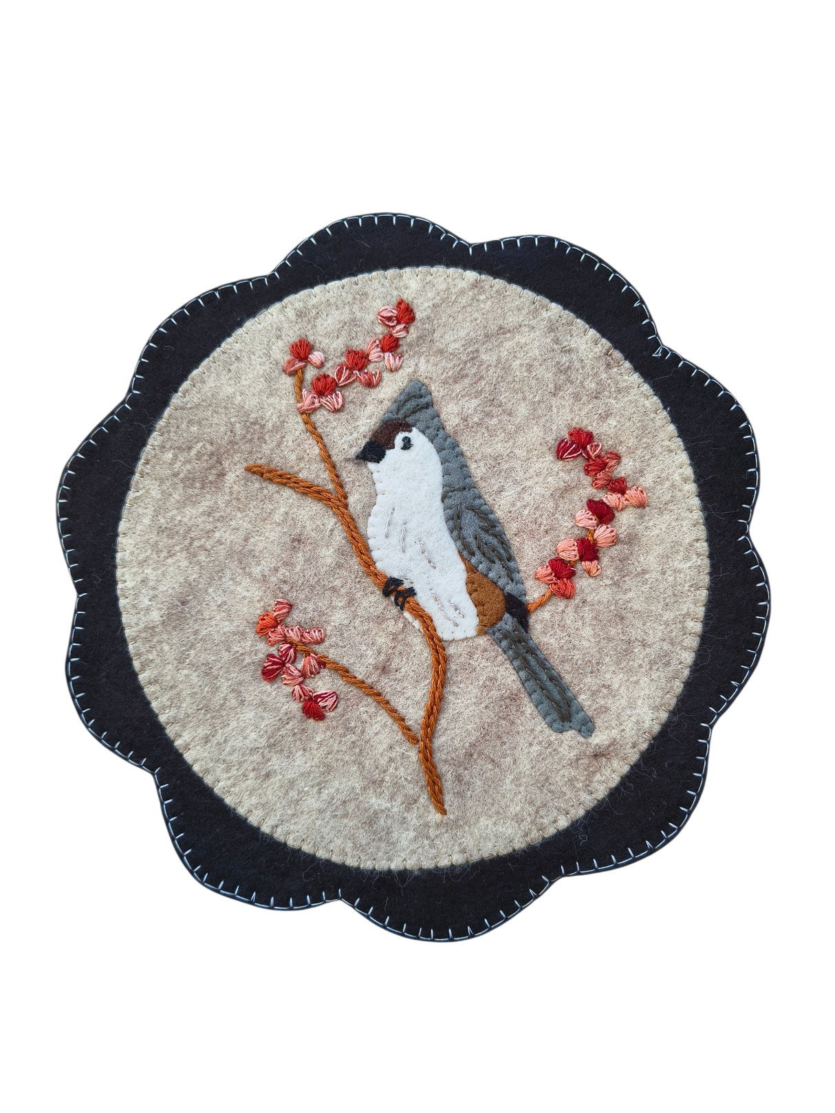 Tufted Titmouse Mat Downloadable Pattern by Rachels of Greenfield