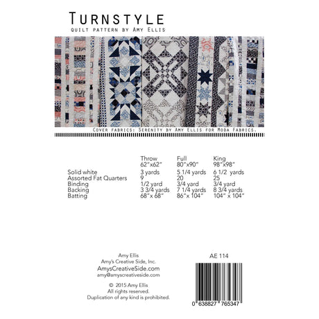 Back of the Turnstyle Quilt Pattern by Amys Creative Side