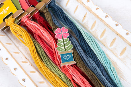 Back of the Quilty Flower Enamel Needle Minder Quilt Pattern by It's Sew Emma
