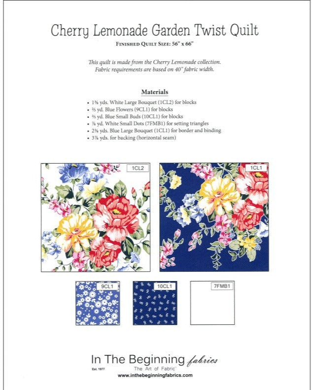 Cherry Lemonade Garden Twist Quilt Pattern by In The Beginning Fabrics