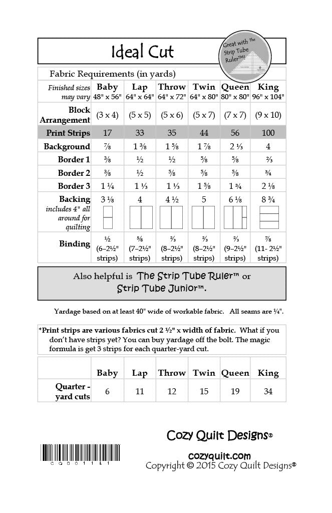 Back of the Ideal Cut Downloadable Pattern by Cozy Quilt Designs