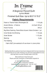 Back of the In Frame Pattern by Quilting Renditions