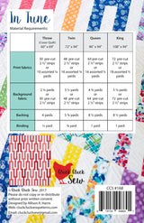 Back of the In Tune Quilt Pattern by Cluck Cluck Sew