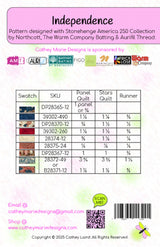 Back of the Independence Downloadable Pattern by Cathey Marie Designs