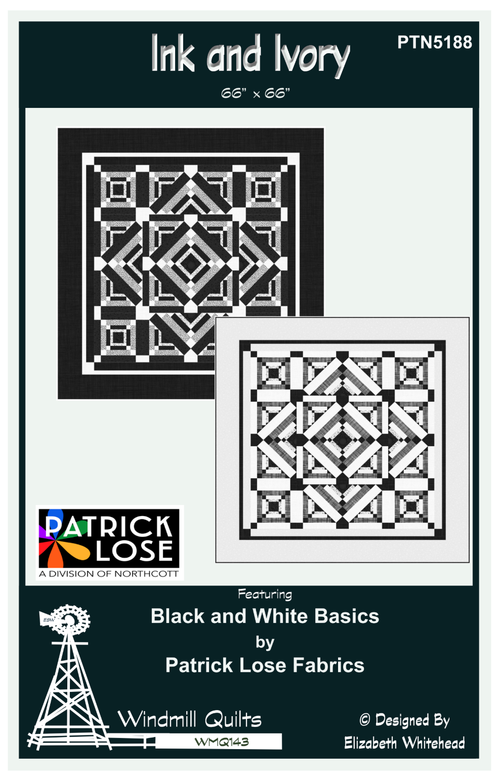 Ink and Ivory Downloadable Pattern by Windmill Quilts