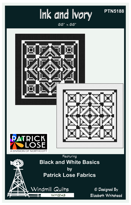 Ink and Ivory Downloadable Pattern by Windmill Quilts