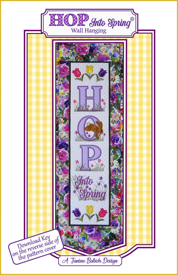 HOP Into Spring Wall Hanging Downloadable Pattern by Janine Babich Designs