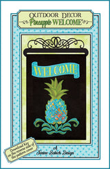Outdoor Decor #5 PIneapple Welcome Pattern - Janine Babich Designs - 12.5" x 18"